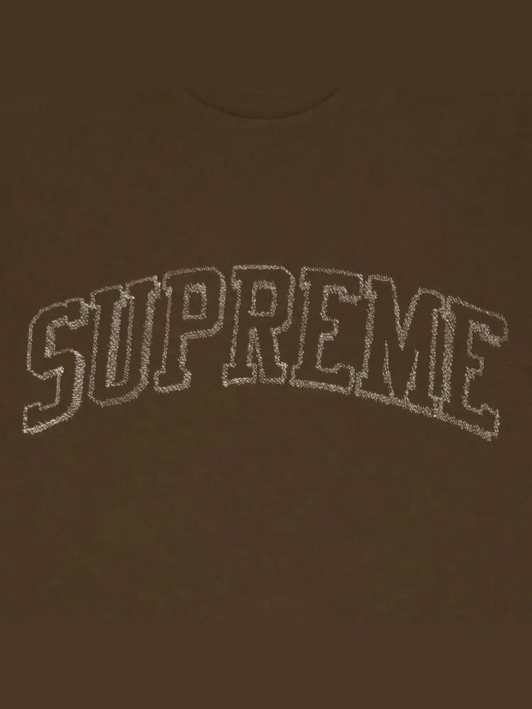 Футболка Supreme Sketch Embroidered Short-Sleeve Top 'Brown' — изображение 2 из 2, коричневый