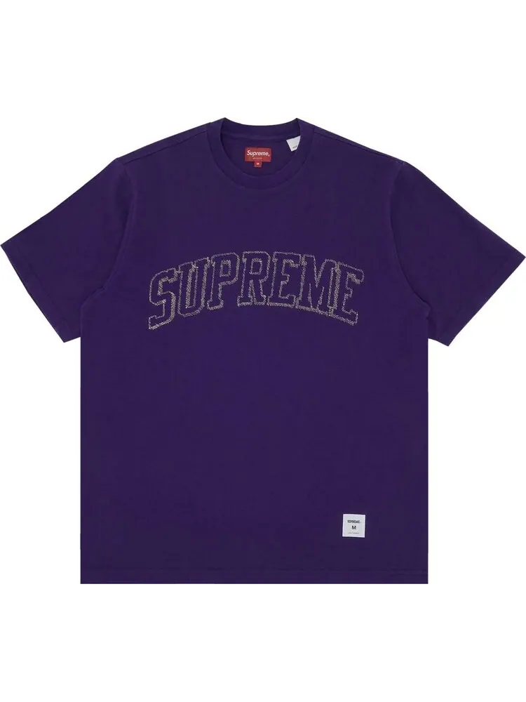 Футболка Supreme Sketch Embroidered Short-Sleeve Top 'Purple' — изображение 1 из 2, фиолетовый