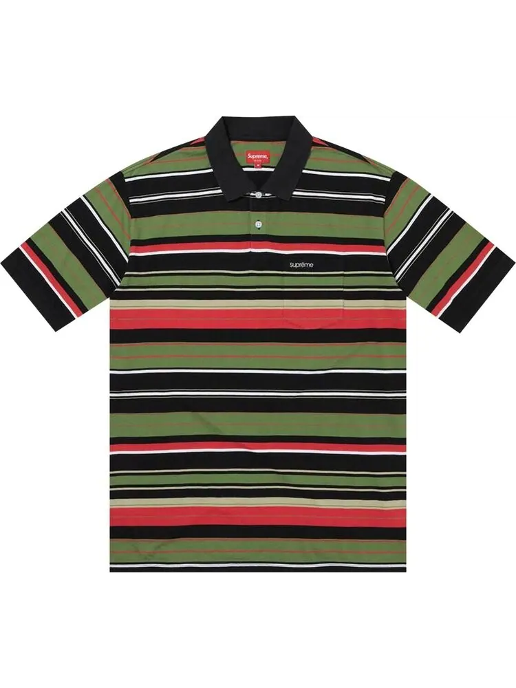 Поло Supreme Multi Stripe 'Black' — изображение 1 из 1, черный