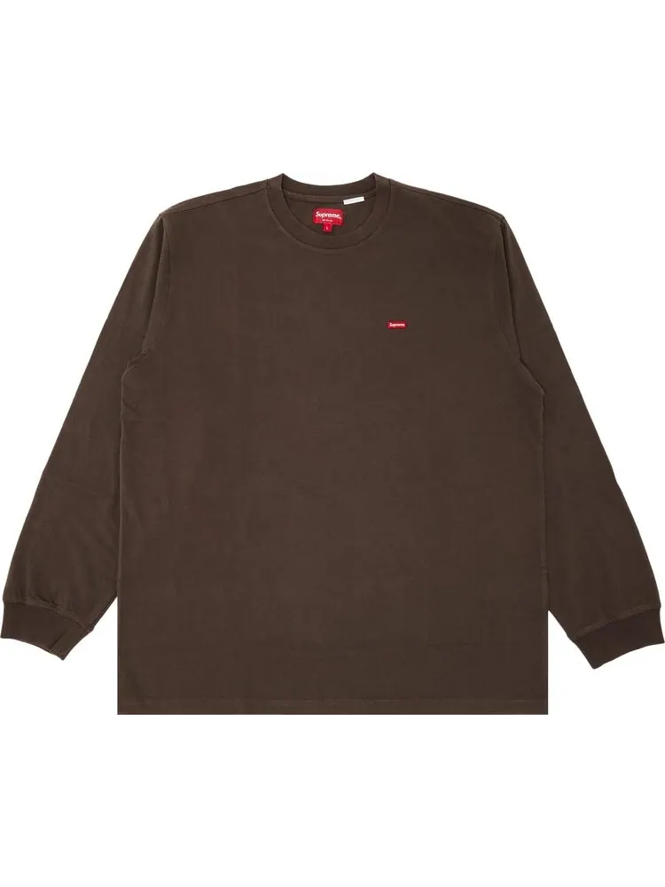 Лонгслив Supreme Small Box Long-Sleeve Tee 'Brown' — изображение 1 из 2, коричневый