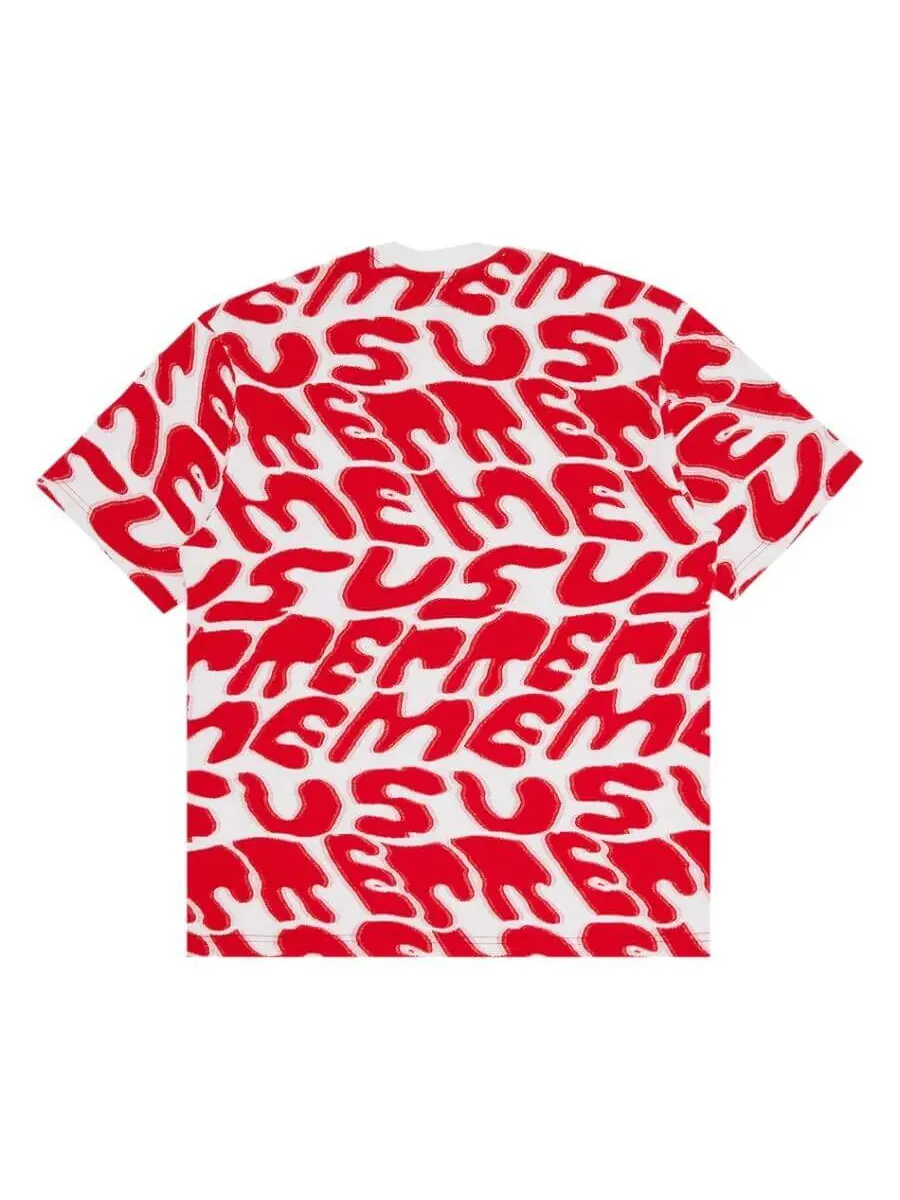 Футболка Supreme Stacked Intarsia — изображение 2 из 3, белый/красный