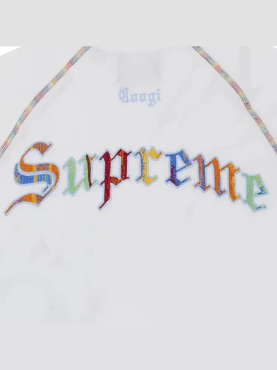 Футболка Supreme x Coogi Raglan Short-Sleeve — изображение 3 из 3, белый
