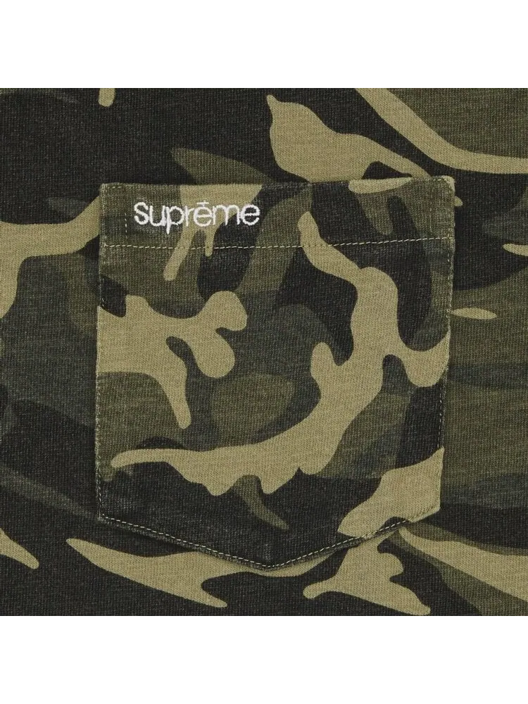 Футболка Supreme Short-Sleeve Pocket Tee 'Olive Camo' — изображение 2 из 2, зеленый
