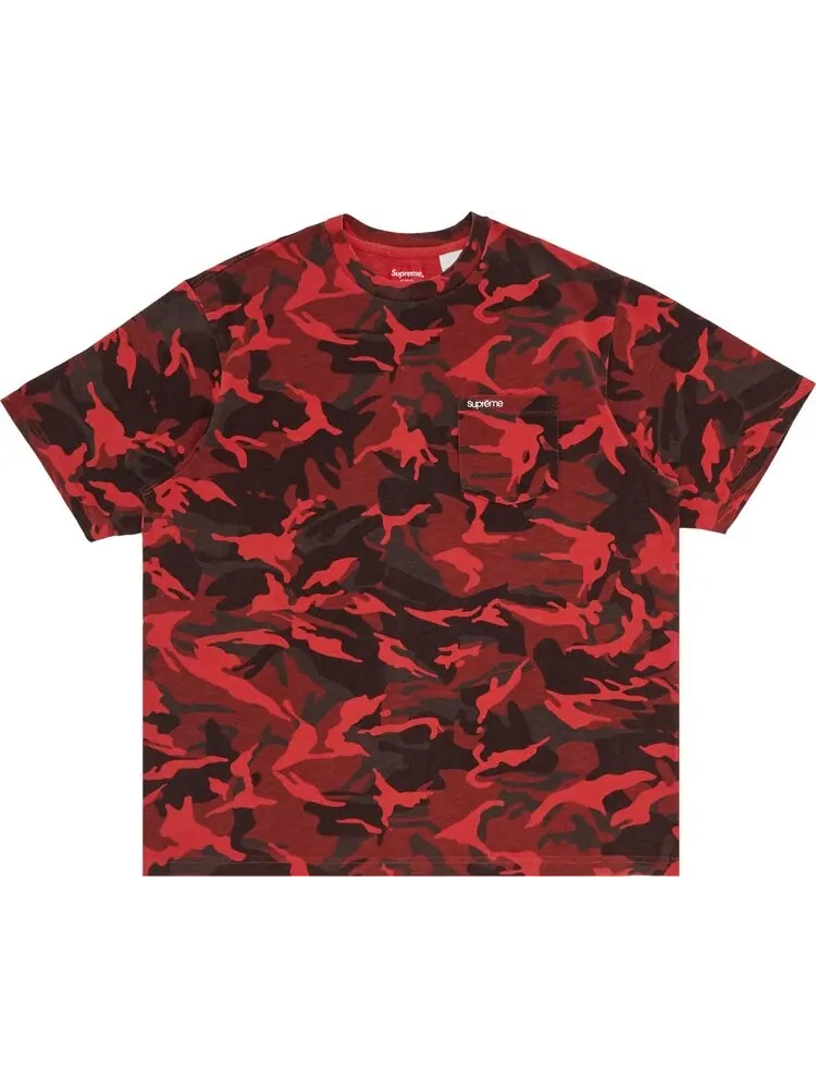 Футболка Supreme Short-Sleeve Pocket Tee 'Red Camo' — изображение 1 из 2, красный