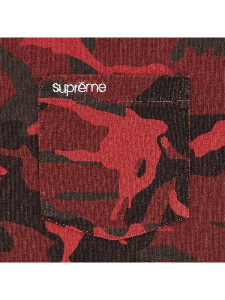 Футболка Supreme Short-Sleeve Pocket Tee 'Red Camo' — изображение 2 из 2, красный