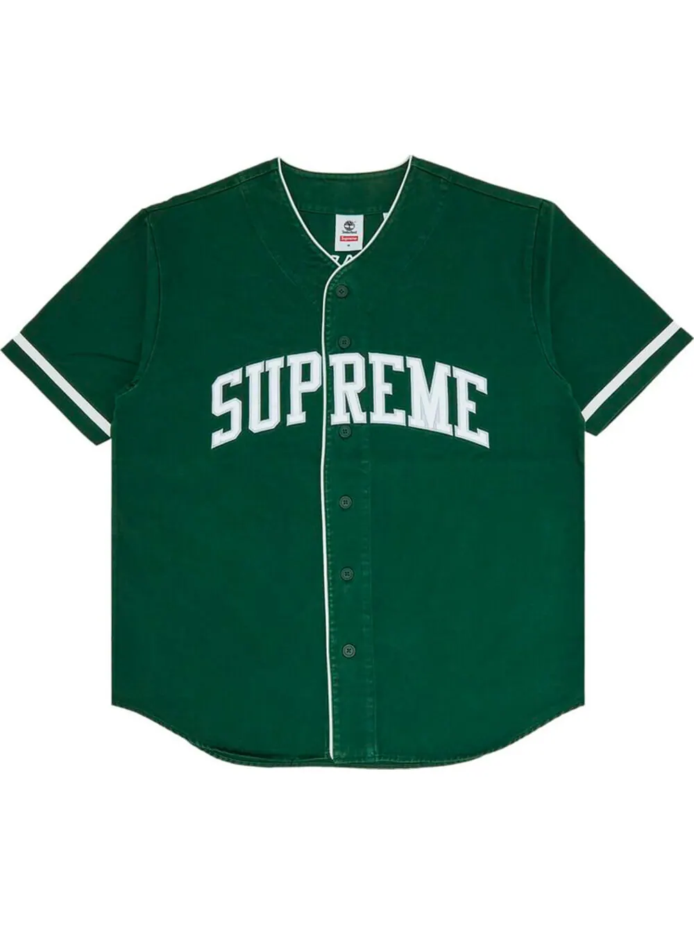 Футболка Supreme x Timberland Baseball Jersey — изображение 1 из 2, зеленый