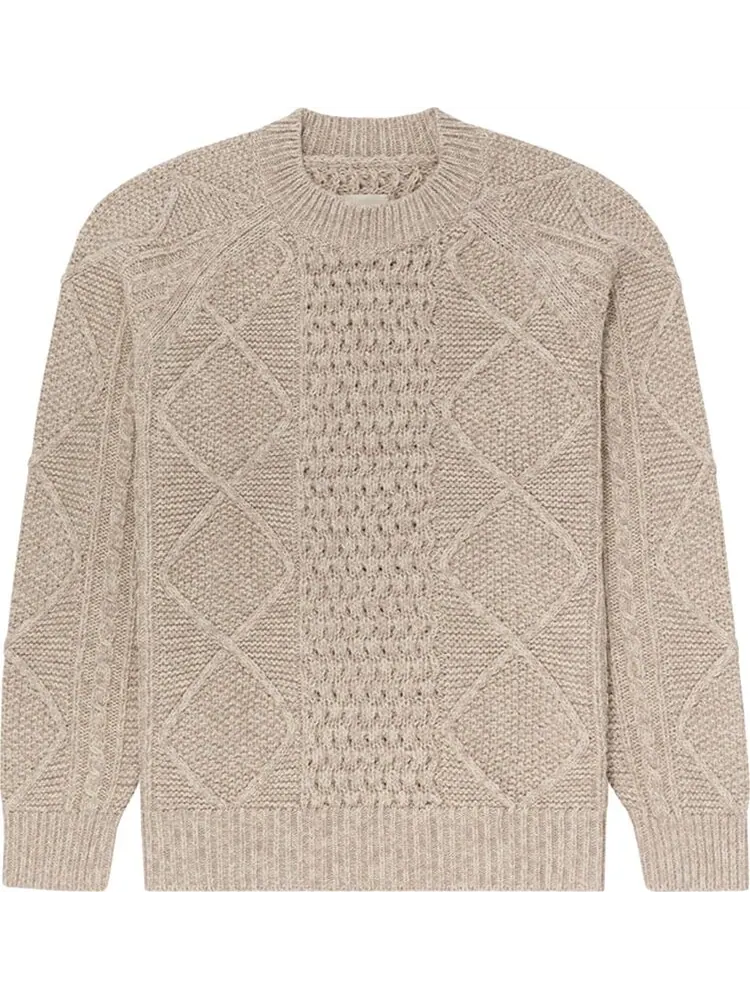 Свитер Aimé Leon Dore Cable Crewneck Sweater 'Oatmeal' — изображение 1 из 1, загар