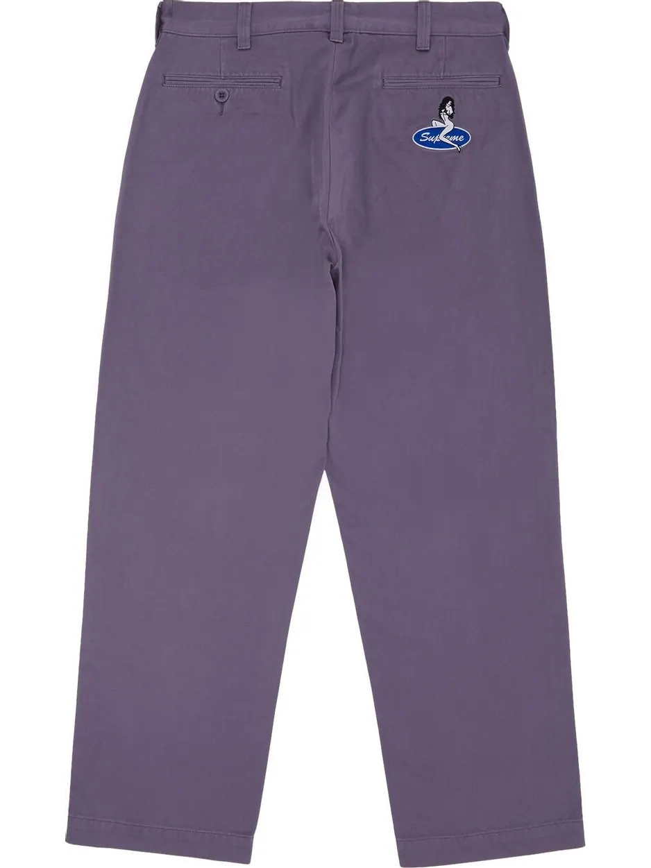 Брюки Supreme Chino Pant 'Dusty Purple' — изображение 2 из 3, фиолетовый