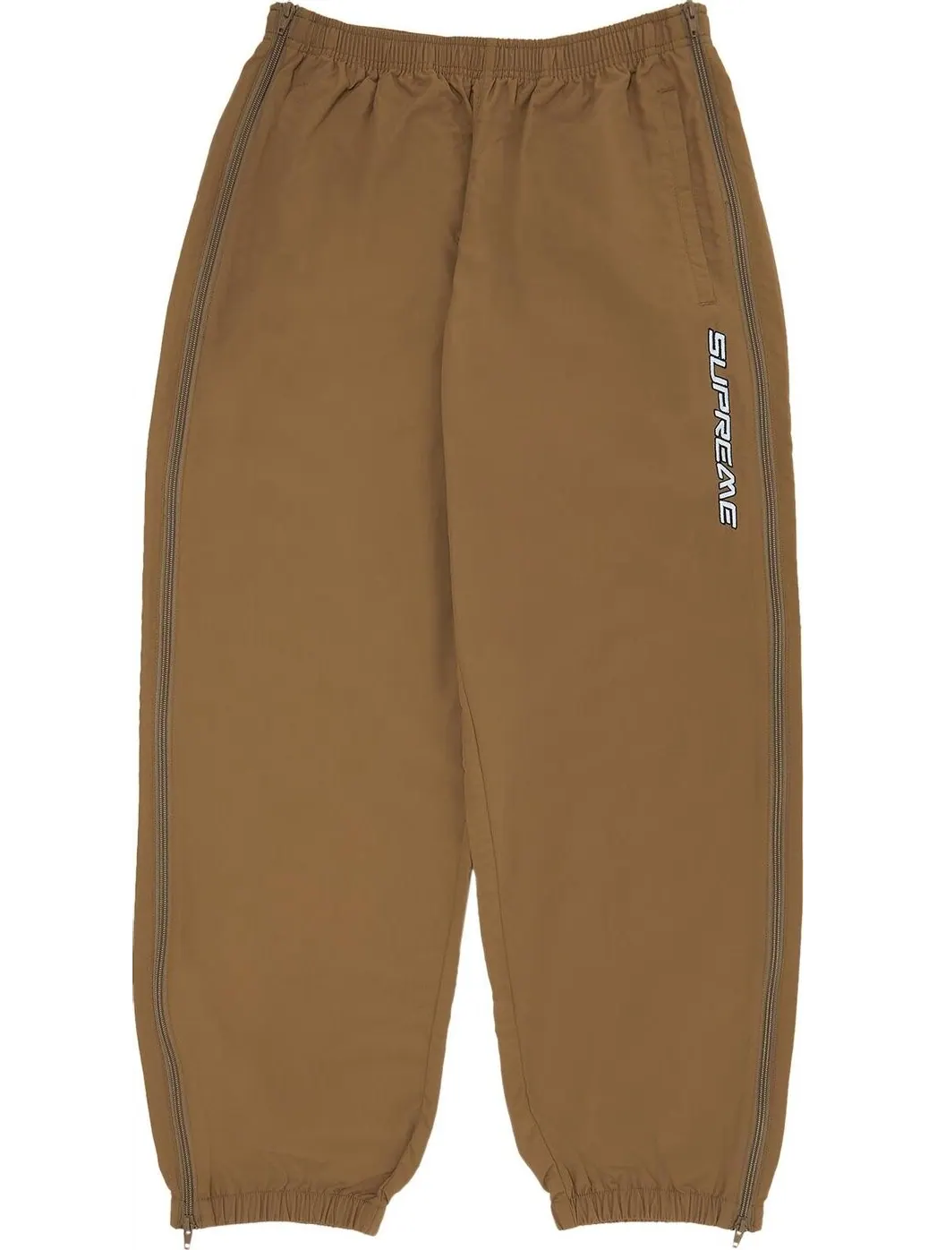 Брюки Supreme Full Zip Baggy Warm Up Pant 'Light Brown' — изображение 1 из 3, коричневый