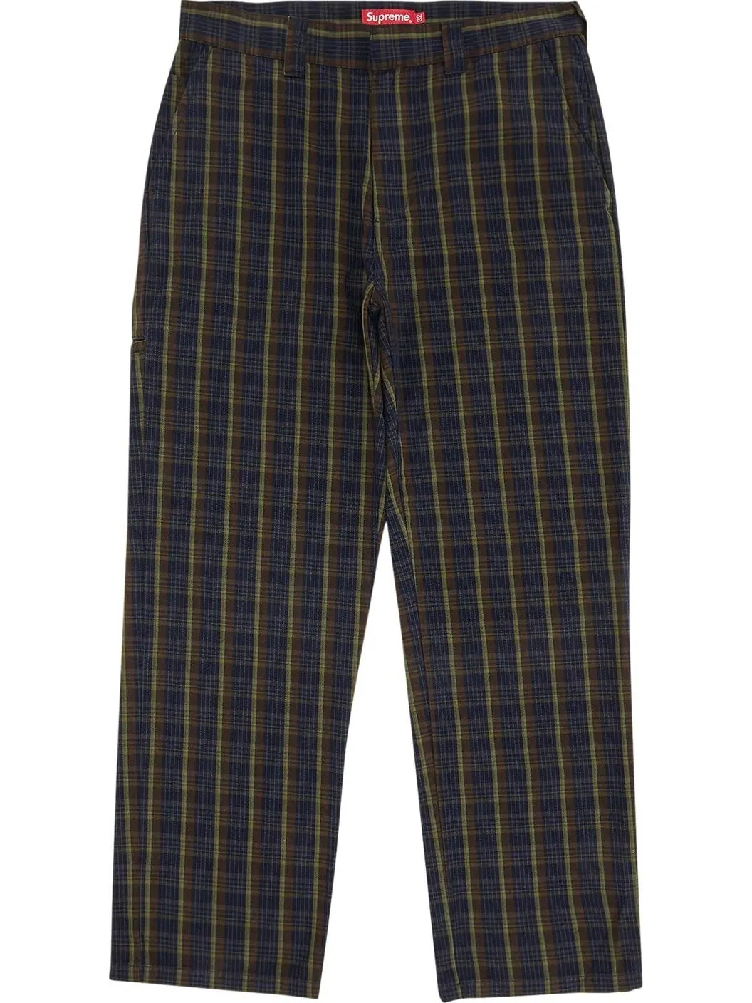 Брюки Supreme Work Pant 'Navy Plaid' — изображение 1 из 3, синий