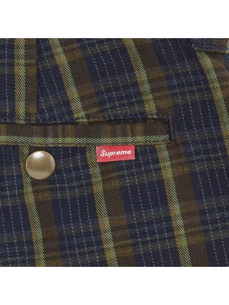 Брюки Supreme Work Pant 'Navy Plaid' — изображение 3 из 3, синий