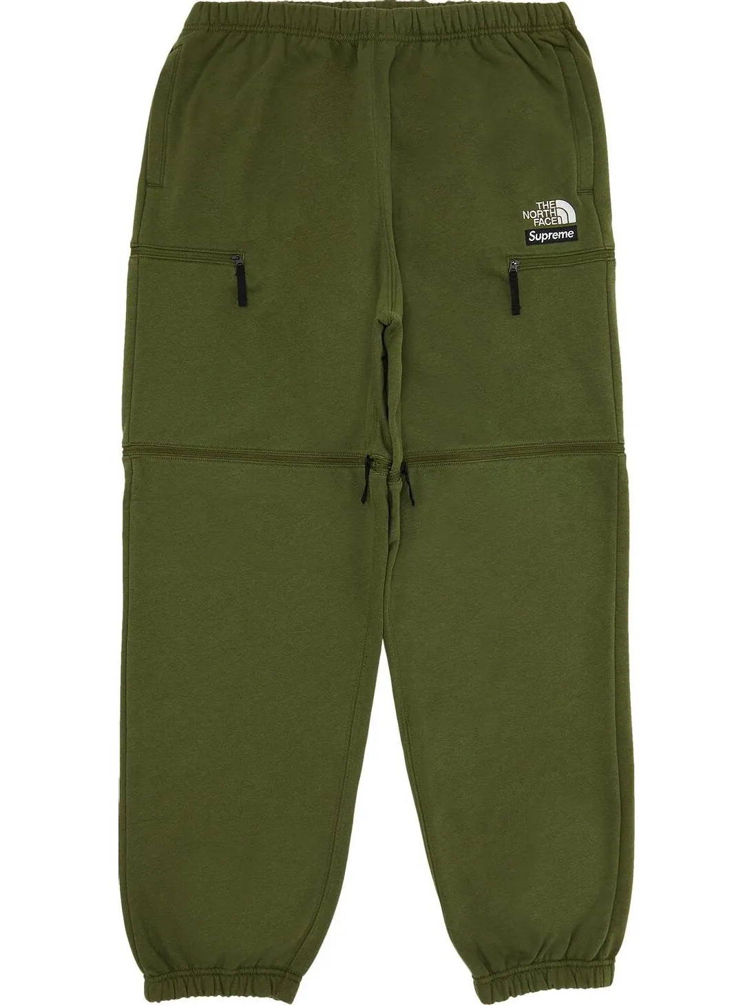 Спортивные брюки Supreme x The North Face Convertible Sweatpant 'Olive' — изображение 1 из 3, зеленый