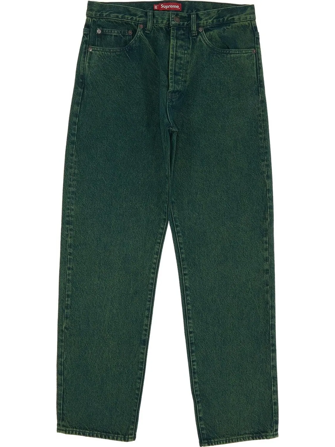 Джинсы Supreme Regular Jean 'Overdyed Green' — изображение 1 из 3, зеленый