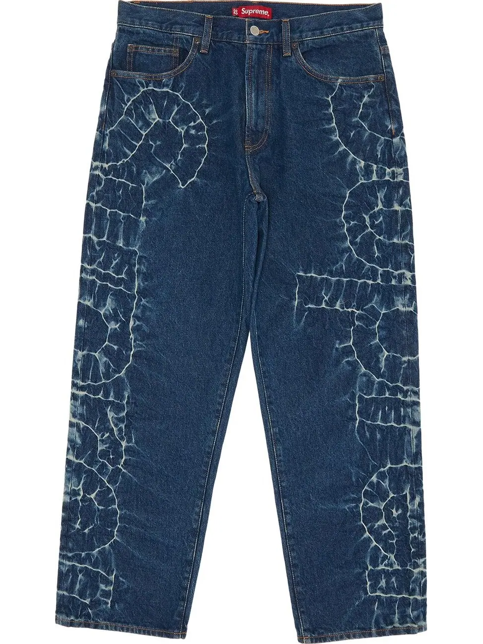 Джинсы Supreme Shibori Loose Fit Jean 'Rigid Indigo' — изображение 1 из 3, синий