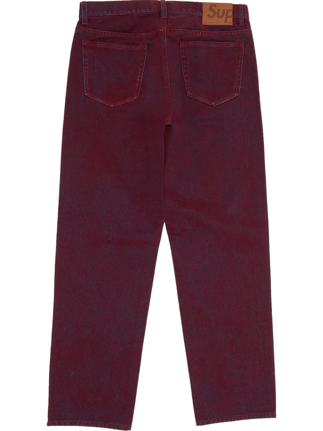 Джинсы Supreme Flocked Regular Jean 'Red' — изображение 2 из 3, красный
