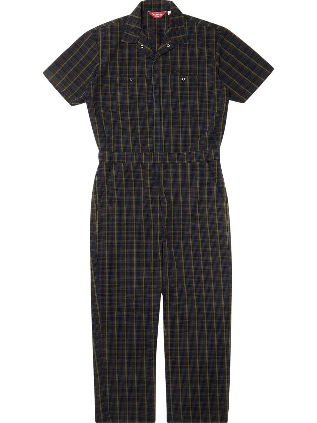 Футболка Supreme Short-Sleeve Coverall 'Navy Plaid' — изображение 1 из 3, синий