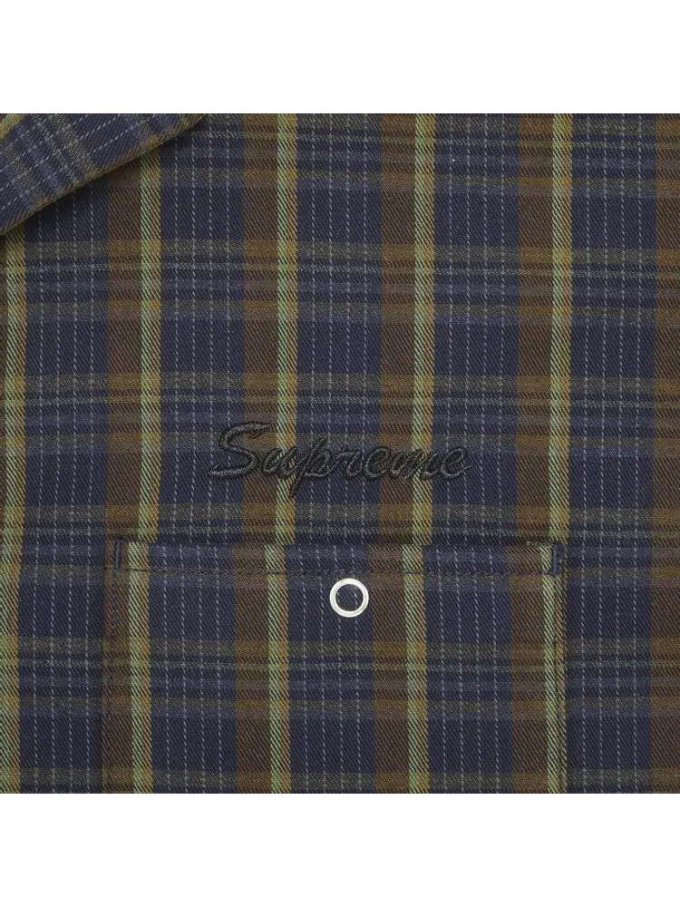 Футболка Supreme Short-Sleeve Coverall 'Navy Plaid' — изображение 3 из 3, синий