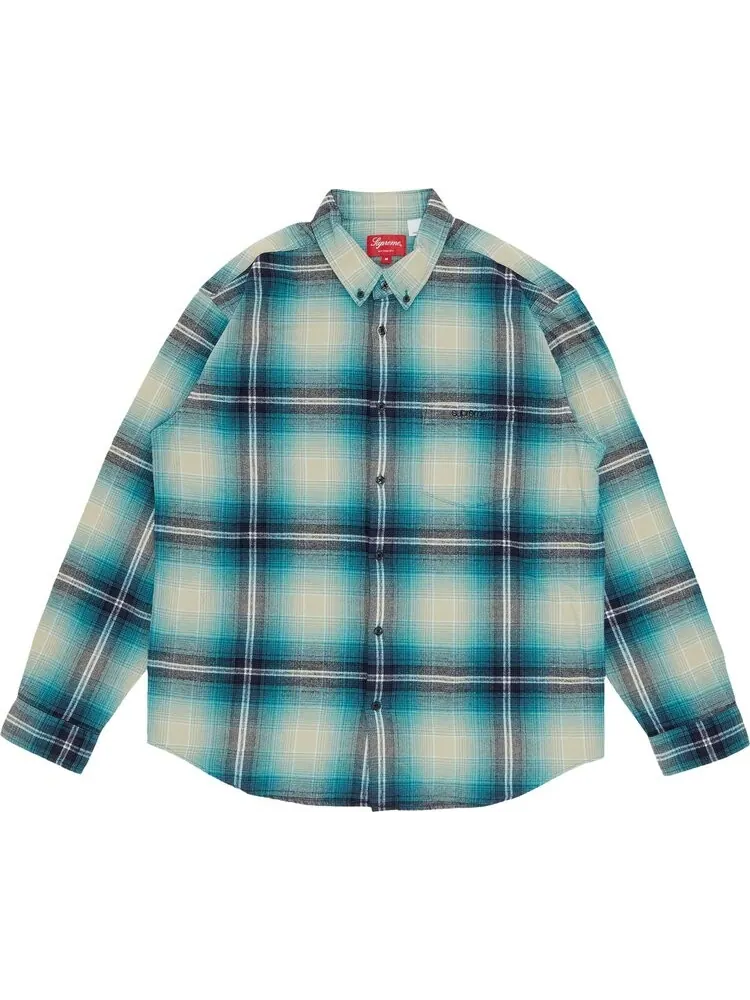 Рубашка Supreme Shadow Plaid Flannel Shirt 'Blue' — изображение 1 из 3, синий