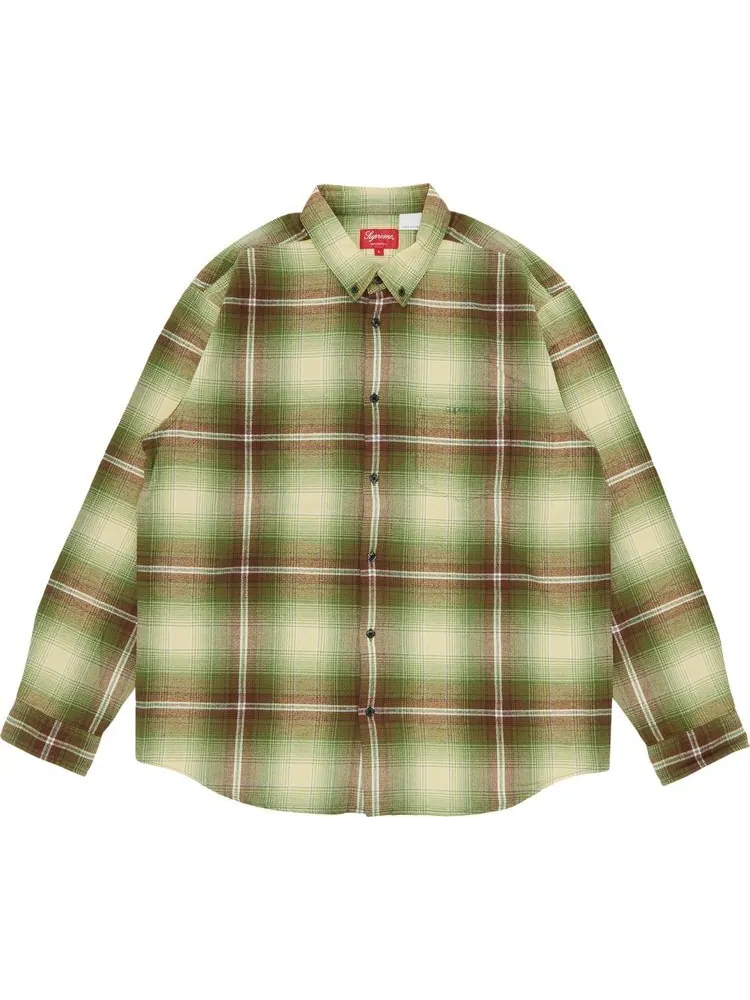 Рубашка Supreme Shadow Plaid Flannel Shirt 'Green' — изображение 1 из 3, зеленый