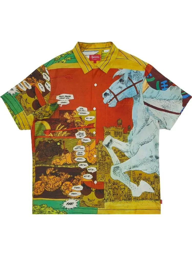 Рубашка Supreme Ronin Silk Short-Sleeve Shirt 'Gold' — изображение 1 из 3, золото