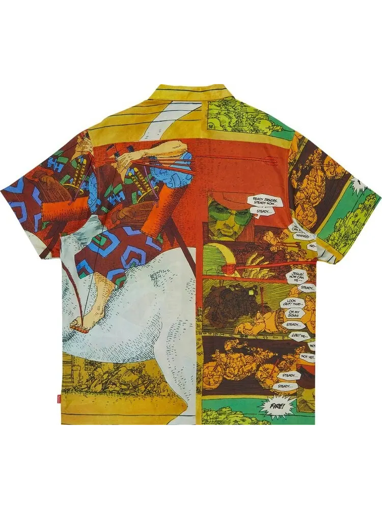 Рубашка Supreme Ronin Silk Short-Sleeve Shirt 'Gold' — изображение 2 из 3, золото