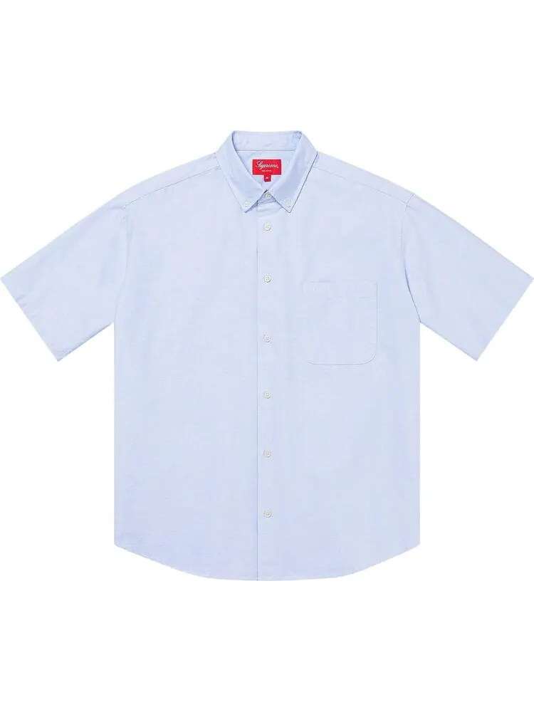 Рубашка Supreme Loose Fit Short-Sleeve Oxford 'Light Blue' — изображение 1 из 1, синий