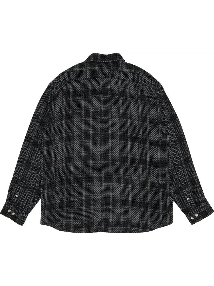 Рубашка Supreme Basket Weave Plaid Shirt 'Black' — изображение 2 из 3, черный