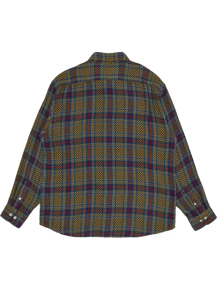 Рубашка Supreme Basket Weave Plaid Shirt 'Yellow' — изображение 2 из 3, желтый