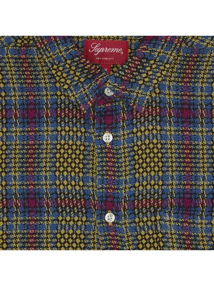 Рубашка Supreme Basket Weave Plaid Shirt 'Yellow' — изображение 3 из 3, желтый