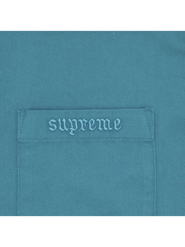 Рубашка Supreme Croc Patch Short-Sleeve Work Shirt 'Teal' — изображение 3 из 3, бирюзовый