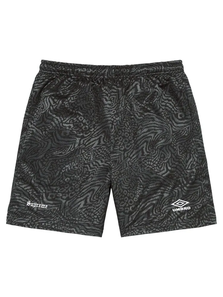 Шорты Supreme x Umbro Jacquard Animal Print Soccer Short — изображение 1 из 2, черный