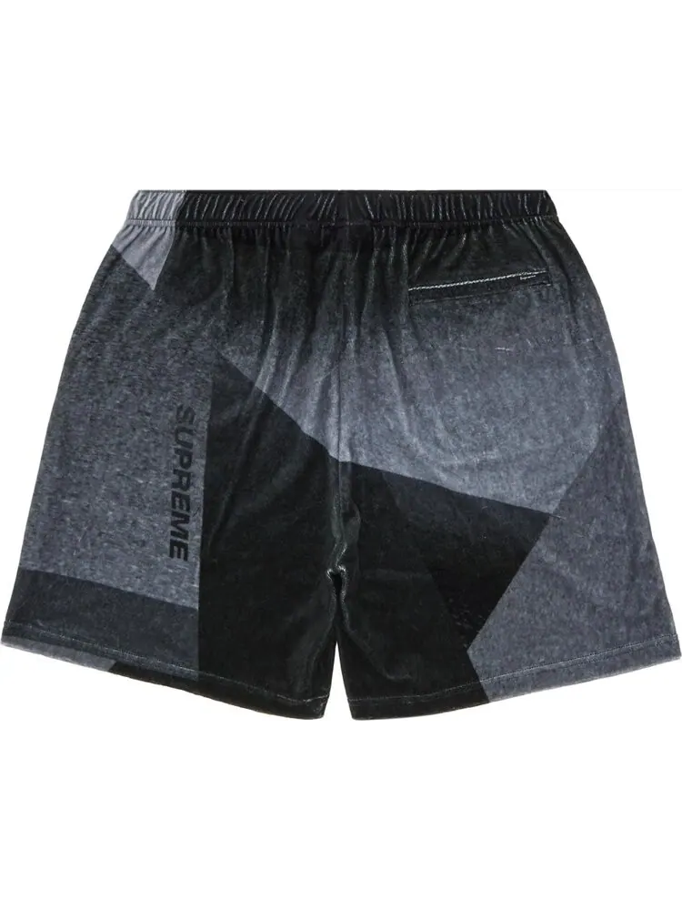 Шорты Supreme Geo Velour Short Black — изображение 2 из 3, черный