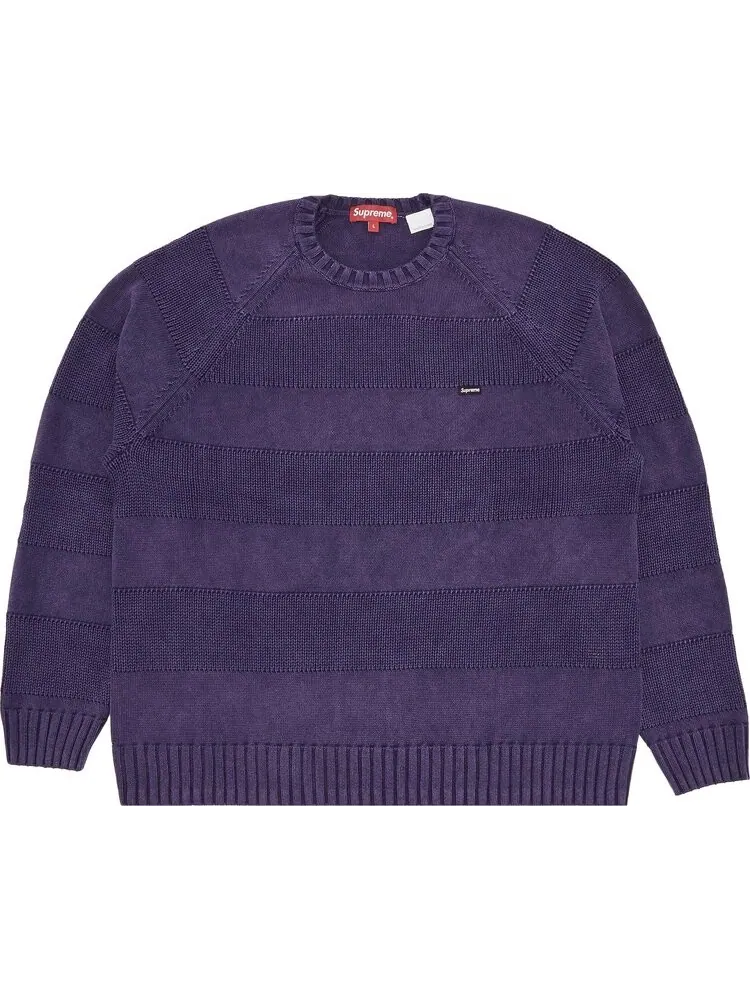 Свитер Supreme Small Box Stripe Sweater 'Purple' — изображение 1 из 3, фиолетовый