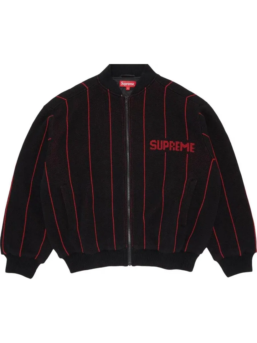 Жакет Supreme Pinstripe Varsity Zip Up — изображение 1 из 3, черный