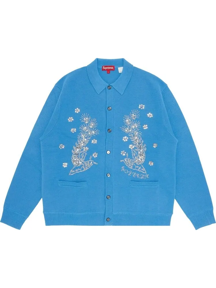 Кардиган Supreme Beaded Appliqu Cardigan 'Bright Blue' — изображение 1 из 3, синий
