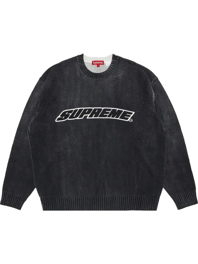 Свитер Supreme Printed Washed Sweater 'Black' — изображение 1 из 2, черный
