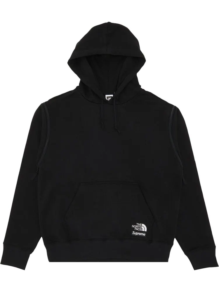 Толстовка Supreme x The North Face Convertible Hooded Sweatshirt 'Black' — изображение 1 из 2, черный