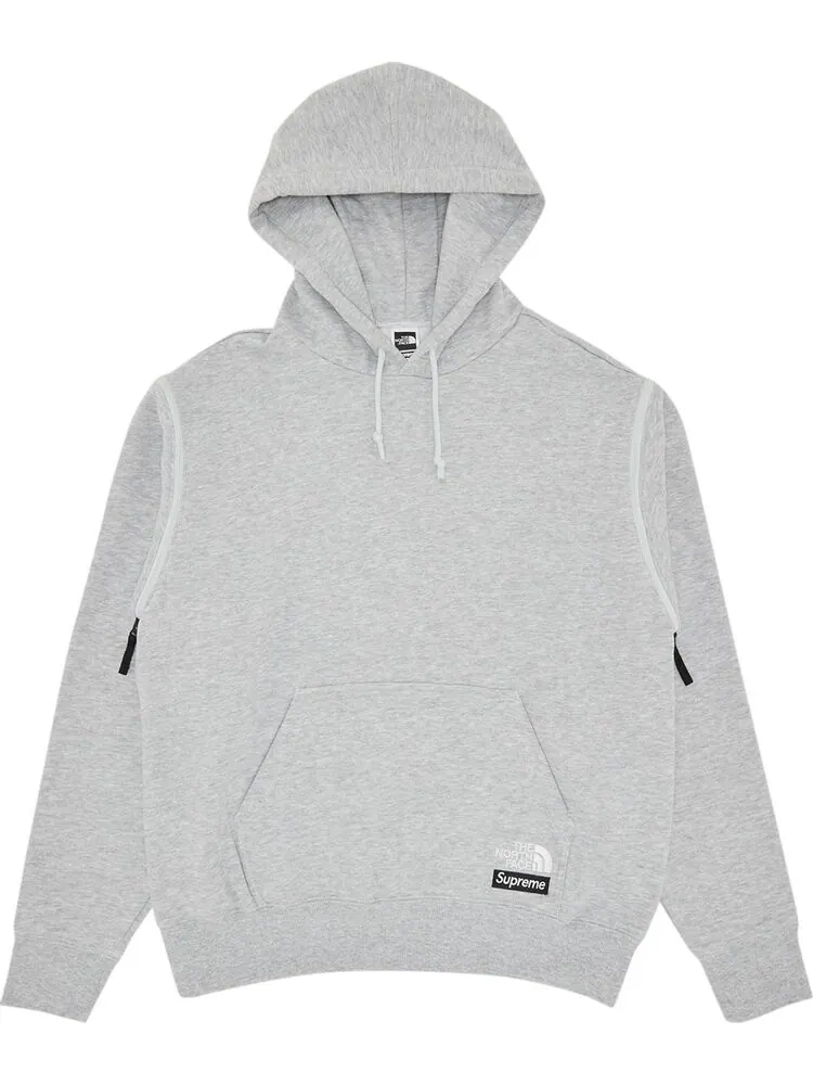 Толстовка Supreme x The North Face Convertible Hooded Sweatshirt 'Heather Grey' — изображение 1 из 2, серый