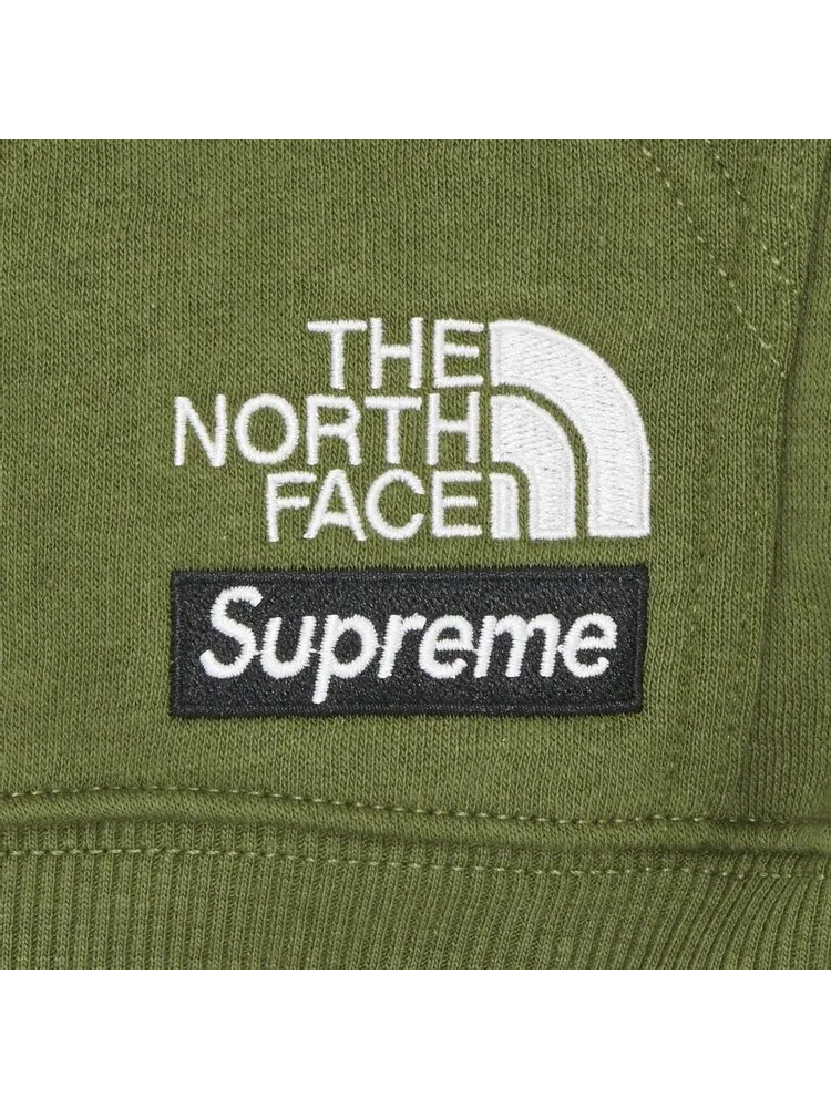 Толстовка Supreme x The North Face Convertible Hooded Sweatshirt 'Olive' — изображение 2 из 2, зеленый