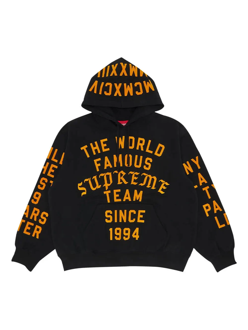 Толстовка Supreme Team Flocked Hooded — изображение 1 из 1, черный