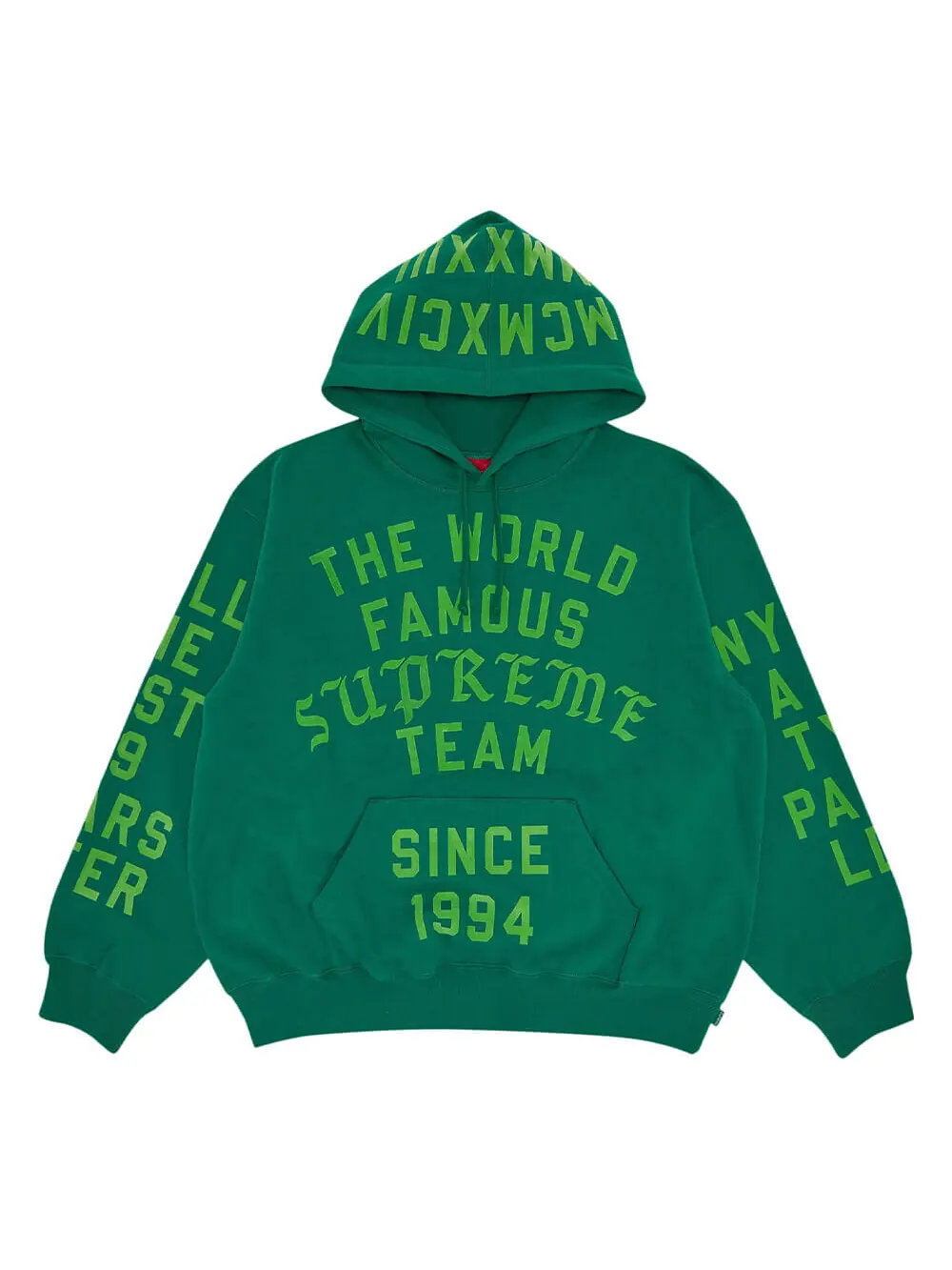 Толстовка Supreme Team Flocked Hooded — изображение 1 из 1, зеленый