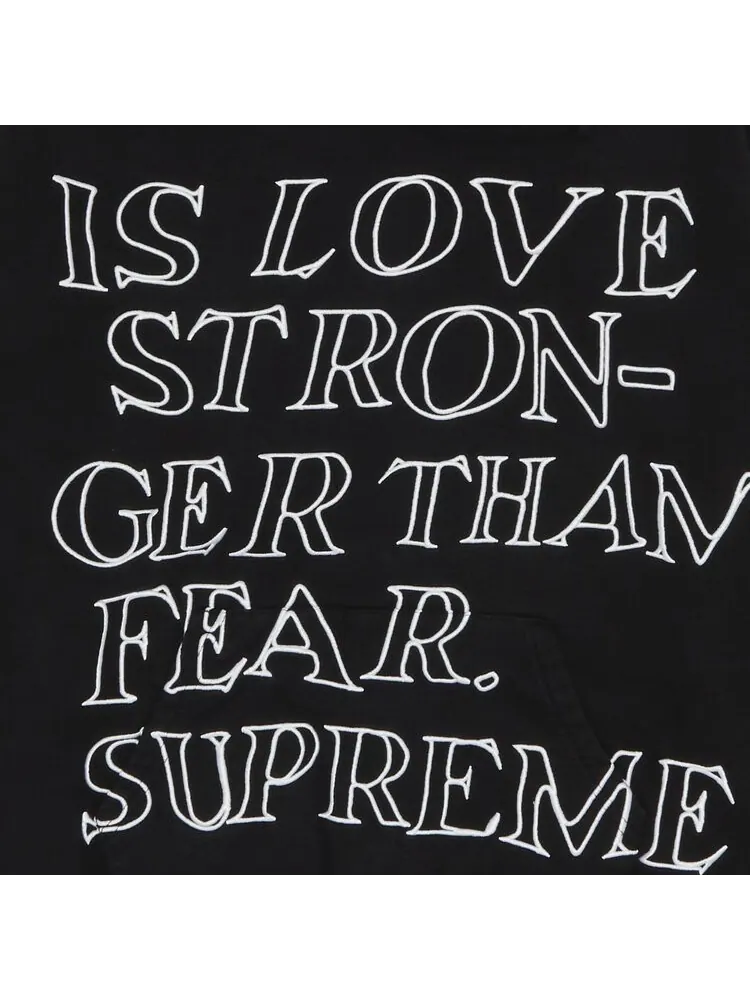 Толстовка Supreme Stronger Than Fear Hooded Sweatshirt 'Black' — изображение 2 из 2, черный