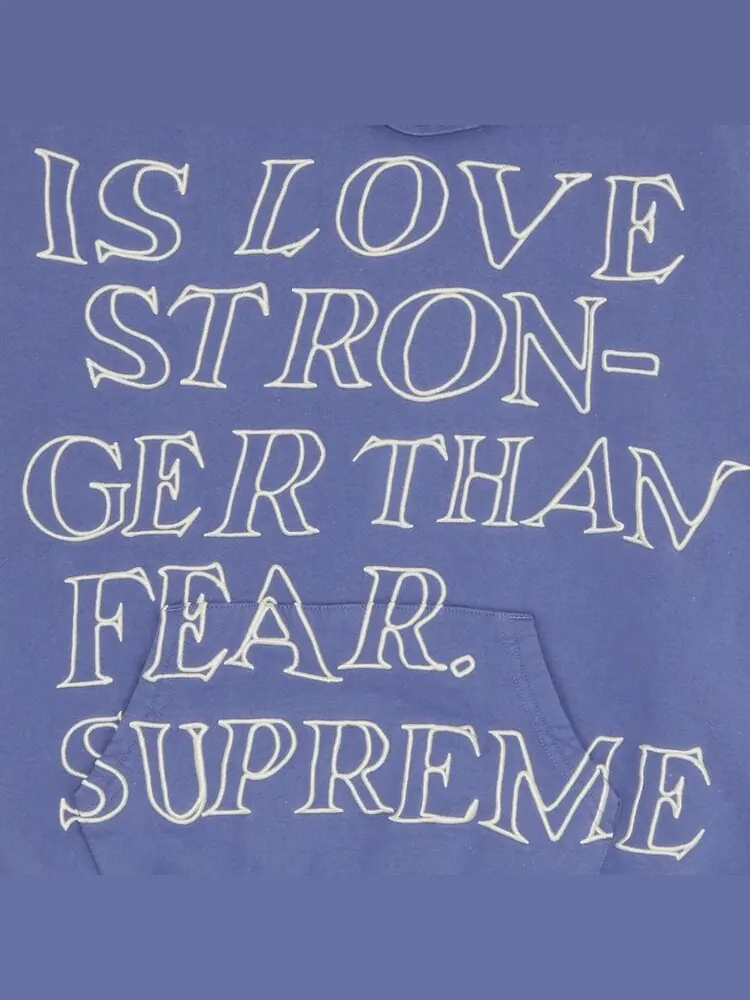 Толстовка Supreme Stronger Than Fear Hooded Sweatshirt 'Light Purple' — изображение 2 из 2, фиолетовый