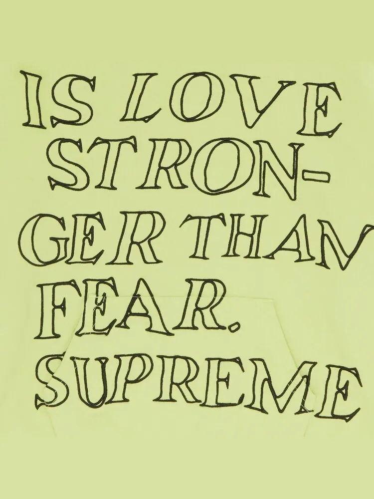 Толстовка Supreme Stronger Than Fear Hooded Sweatshirt 'Lime' — изображение 2 из 2, желтый