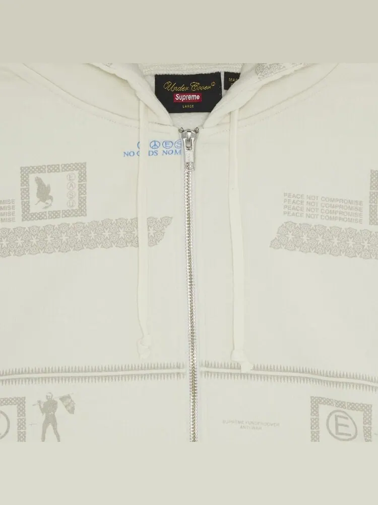 Футболка Supreme x UNDERCOVER Zip Up Hooded Sweatshirt Stone — изображение 3 из 3, бежевый