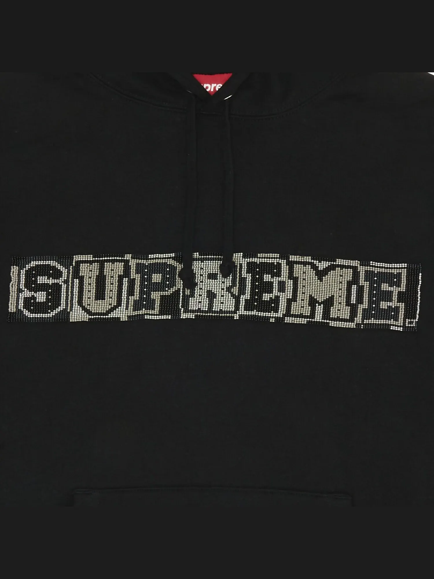 Толстовка с капюшоном Supreme, расшитая бисером — изображение 2 из 2, черный