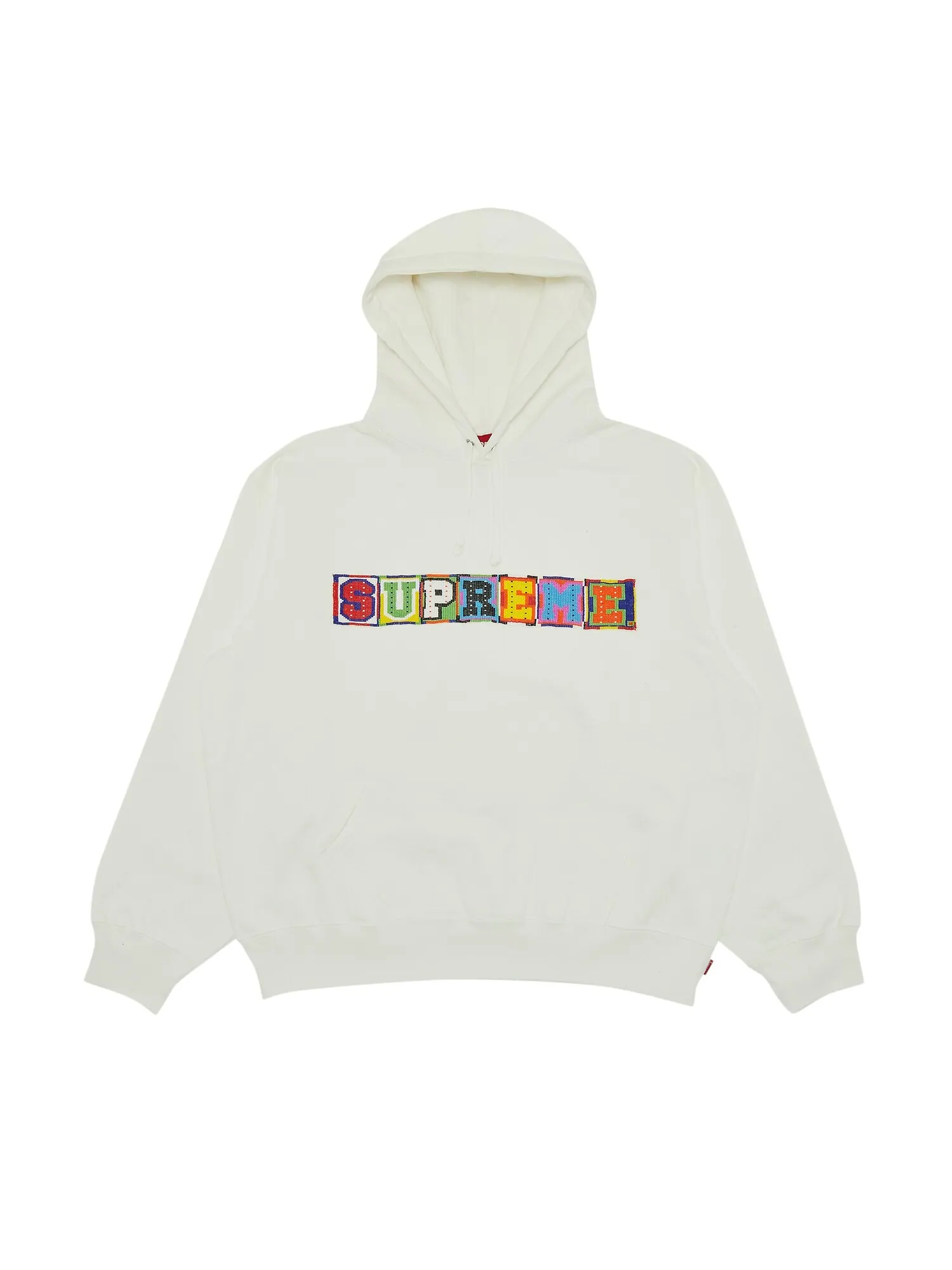 Толстовка с капюшоном Supreme, расшитая бисером — изображение 1 из 2, белый