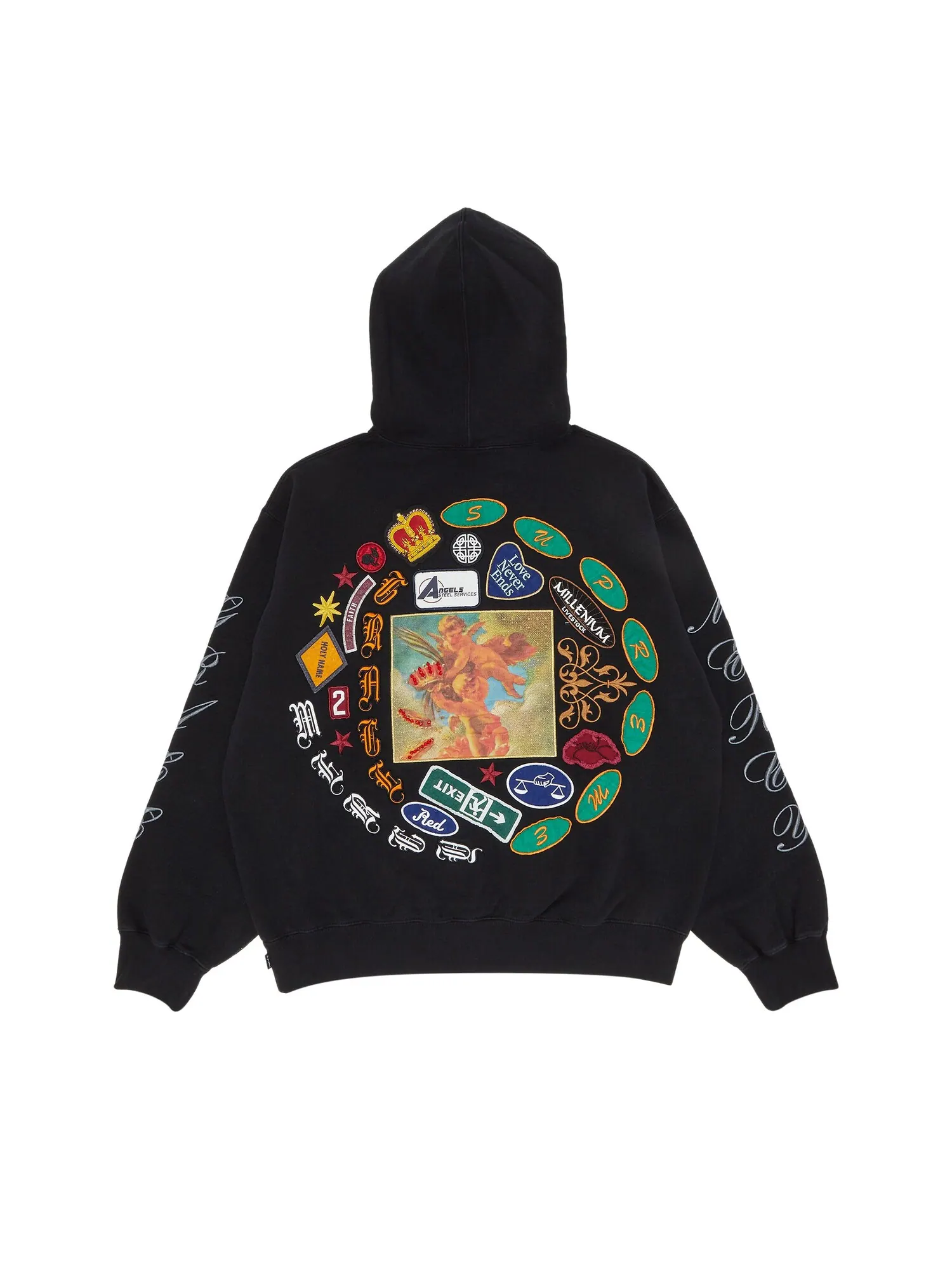 Толстовка с капюшоном Supreme Patches Spiral — изображение 2 из 3, черный