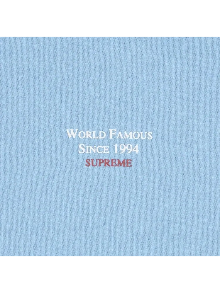 Толстовка Supreme World Famous Micro Hooded Sweatshirt 'Light Blue' — изображение 2 из 2, синий