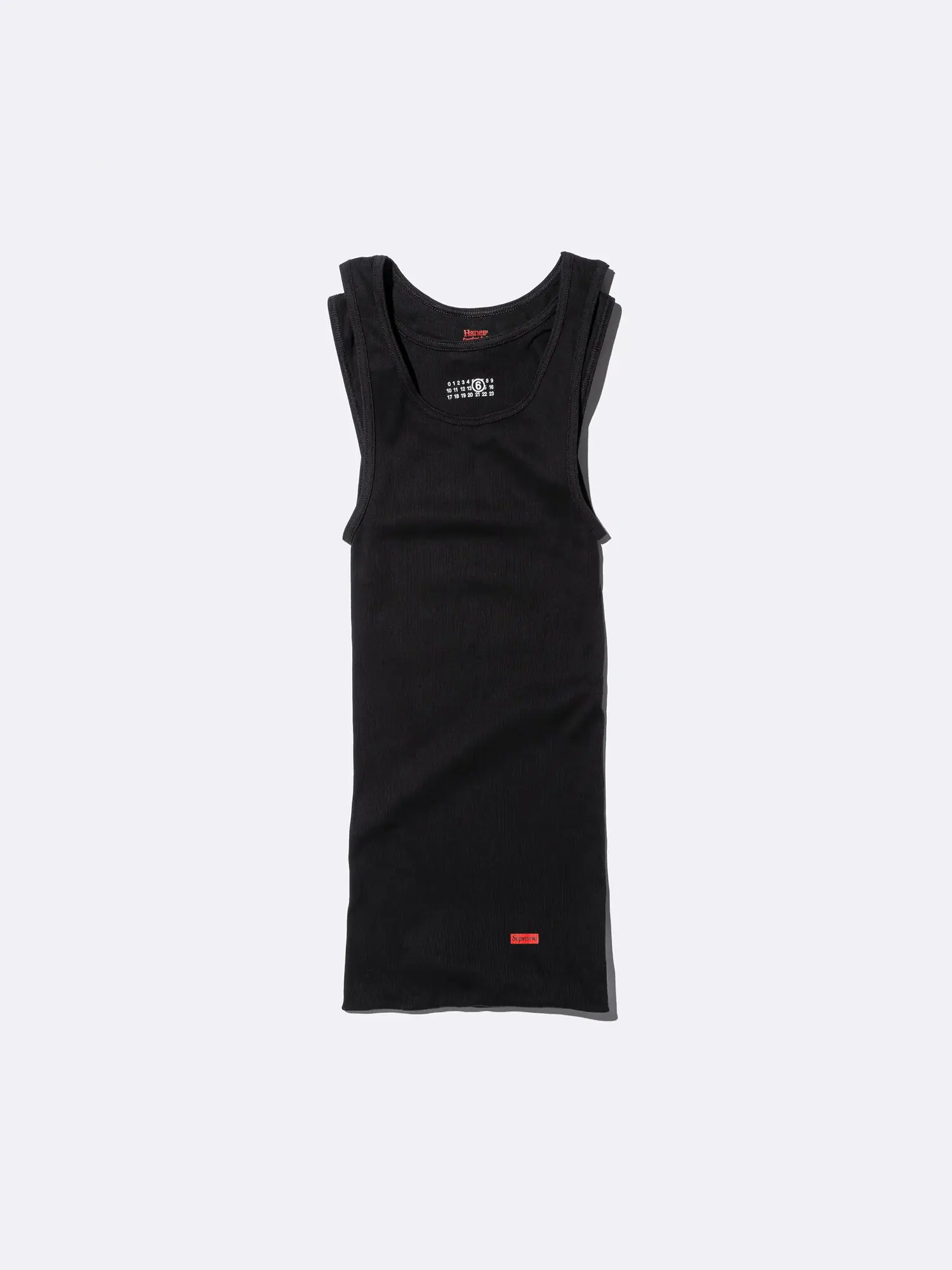 Двойная майка Supreme x MM6 Maison Margiela Hanes Tagless — изображение 1 из 3, черный